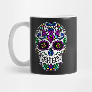 Retro Dia De Los Muertos Shirt. Vintage Sugar Skull with Flowers Cool Dia De Muertos Gift Mug